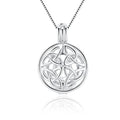 Sterling Silver Celtic Knot Round Cage Pendants for Women