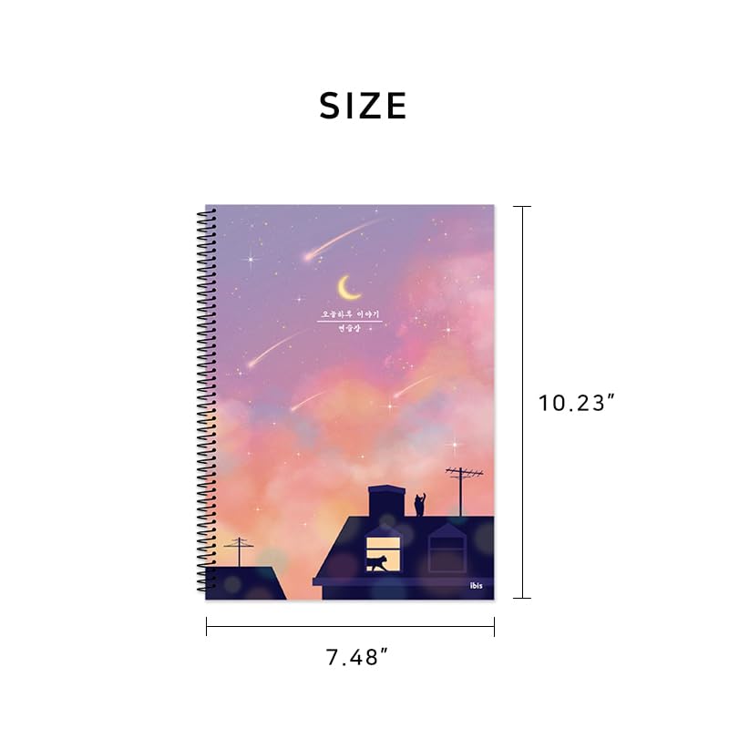 Korean Aesthetic Spiral Notebook Set, 4 Pack, Cute Scenery Design, Blank - style: Unlined Notebook