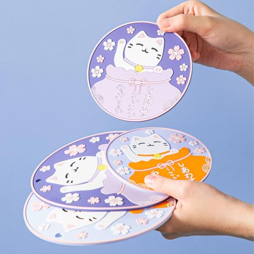 Cat Trivets for Hot Dishes Hot Pads Plate Mat Pot Holders for Kitchen Decor - size: Cat Trivets 2pcs