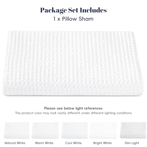 PHF Cotton Waffle Body Pillowcase with Zipper 20" x 54", White, No Insert - color: White, size: 54" X 20" (Pack of 1)