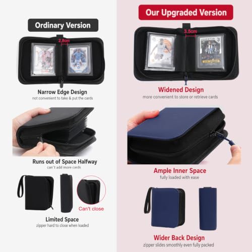 Mini 1 Pocket Top Loader Binder, Upgraded Widened Pages & Spine - color: Blue, size: 1