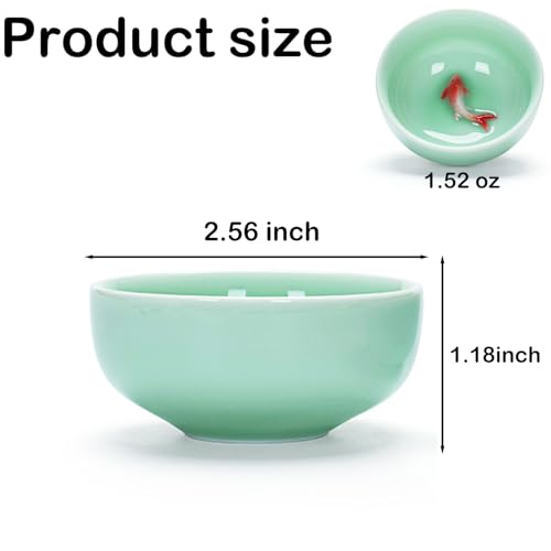 Fashion & Lifestyle Set of 6 Chinese Handmade Ceramic Kung Fu Tea Cup, 1.52 oz/45 ML, Porcelain Tea Mugs Without Handles China style Teaware Gifts Set