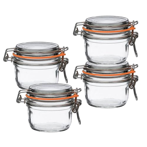 Le Parfait Super Terrine 125ml (4oz) Glass Canning Jar, Wire Bail Lid, 4 Pk - color: 125ml (Set/4)