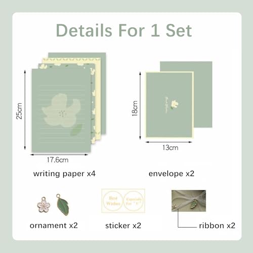 72 Pcs Stationery Paper Envelopes Set Lovely Floral Cute (6Style) - color: Flower