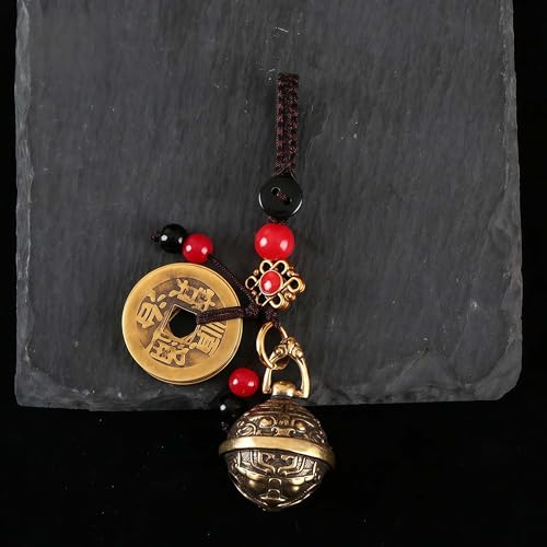 Traditional Feng Shui Good Chinese Lucky Charm Brass Keychain - style: Pixiu Bell
