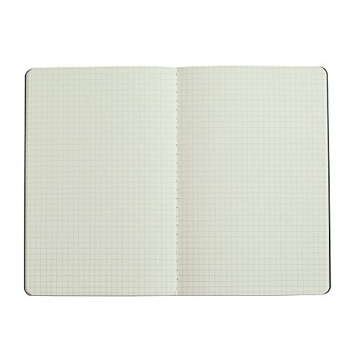 TWONE 6 Pack Notebooks Journal - 60 Square Grid Page/30 Sheets, Premium Thick Paper Soft Cover Journal for Travel, Office, Work, Office, Home, School, Business Writing,5.5” x 8.3” (Black) - style: Squared