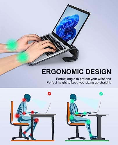 Soqool Laptop Stand for Desk, Ergonomic Detachable Laptop Riser - color: Black