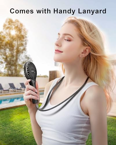 TriPole Handheld Mini Fan Battery Operated Small Personal Portable Fans Speed Adjustable USB Rechargeable Fan for Kids Girls Women Men Home Office Indoor Outdoor Travelling, Black - color: Black