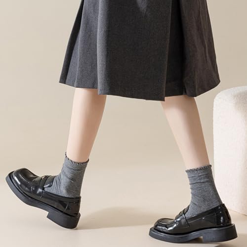 Women's Ruffle Socks Lace Cotton Casual Crew Ultra Thin Lettuce Frilly Ankle Socks Pack of 6 - color: Multicolor-001