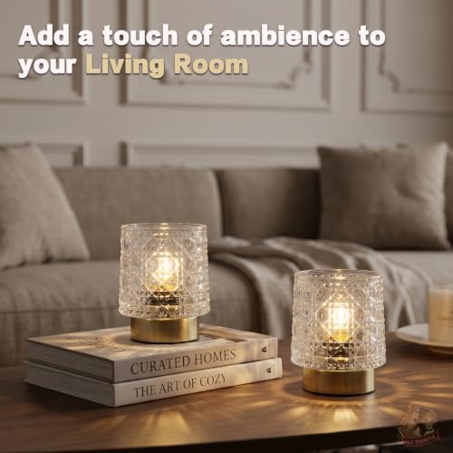 MJ PREMIER Battery Operated Lamp,Small Cordless Lamp with Timer, Clear-05 - color: Clear-05