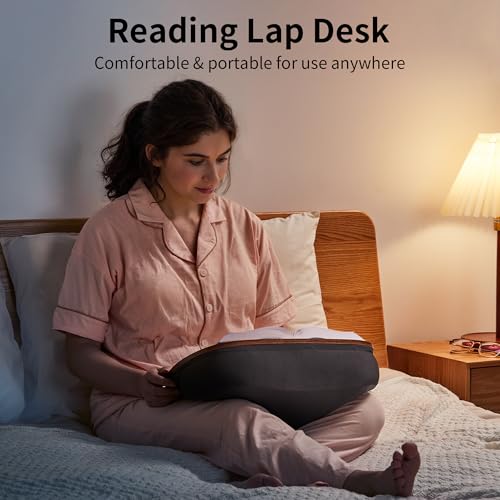 JARLINK Lap Beanbag Book Stand, Hands Free Reading Support, Muted Gray