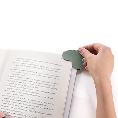 6Pcs Leather Heart Bookmarks, Wayzton Cute Book Marks Gifts for Book Lovers - color: Love