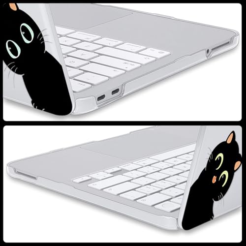 Cute Black Cat Clear Case for 2026 MacBook Neo 13 inch A18 Pro A3404 - color: Funny Cat
