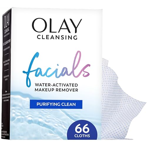 Olay Makeup Remover Wipes, Daily Facials Deep Clean Face Cleanser for Normal to Oily Skin, Alcohol & Fragrance Free, Soft Face Wash Towels, Travel Essentials for Women, Convenient Dry Cloths, 66 ct - color: Purifying Clean, size: 66 Count (Pack of 1)