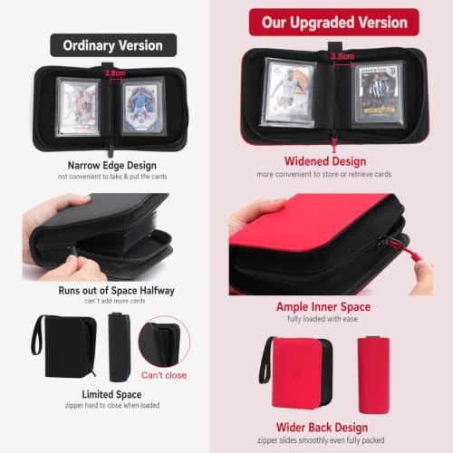 Mini 1 Pocket Top Loader Binder, Upgraded Widened Pages & Spine - color: Red, size: 1