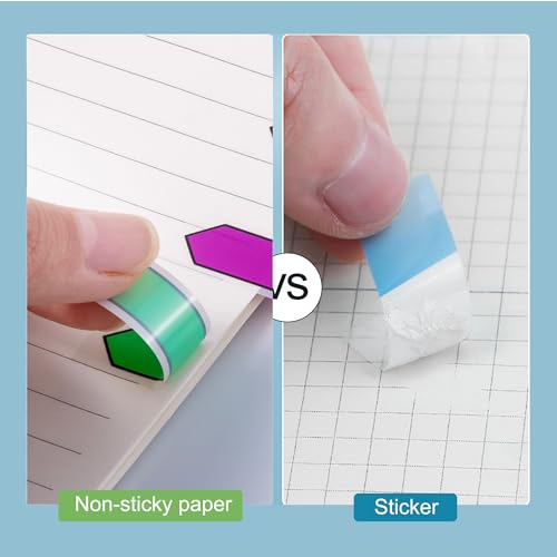 Golcellia Arrow Sticky Notes with Sticky Tabs & Page Markers - 900 Sticky Flags for Books, 5 Color Arrow Stickers for Organizing Documents, Notes (9-Pack) - color: Dark, size: 5.8" x 4.6"