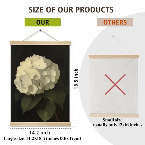 You found a duck Vintage White Hydrangea Poster Wall Art Decor,Retro Hydrangea Wall Art,Flowers Linen Hanging Poster for Bedroom Living Room Office, Farmhouse18.5X14inch (HD012) - color: HD012
