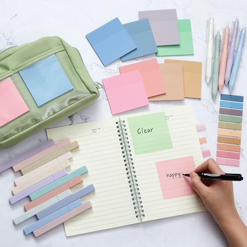Jutom 39 Pcs Aesthetic Book Annotation Kit,Green,Kawaii Style - color: Green, style: Kawaii Style