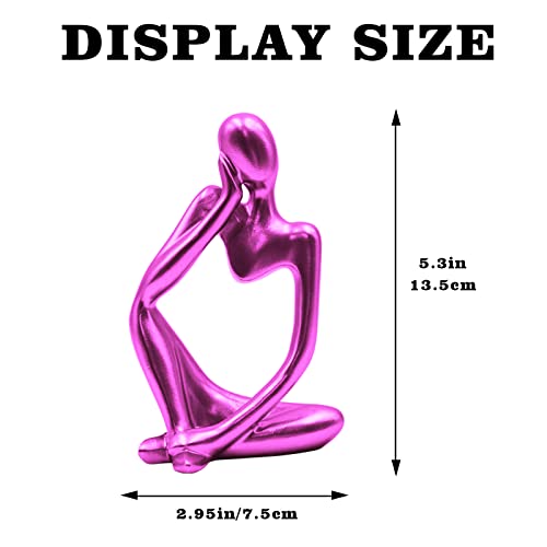 Thinker Statues and Sculptures, Resin Thinker Statue Ornaments, Abstract Style Sculptures, Housewarming Gifts, Housewarming Decorations, Living Room Dining Desk Decorations(Red Right, Small) - color: Red, size: Small