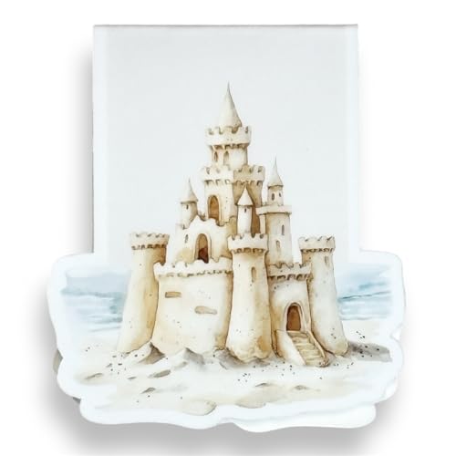 Creates Magnetic Bookmark for Reading Journals Planners Scrapbooking Office Supplies Cute and Funny Bookmark for Bookworms Matte Laminate Double Sided Handmade (Sandcastle) - color: Sandcastle