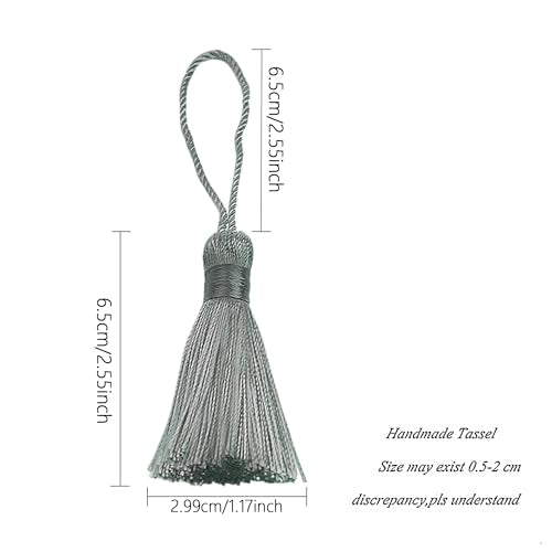 20Pcs 4.3 Inch Silky Mini Craft Tassels for Earrings, Souvenir(Light Grey) - color: Light Grey