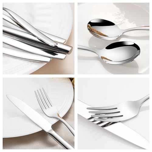18/10 Stainless Steel Silverware Set, 40 Pieces Modern Flatware Set for 8 - size: 40 pieces for 8