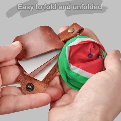 Quacc 3 PCS Round Foldable Hand Fans, Fruit Style Handheld Folding Fan
