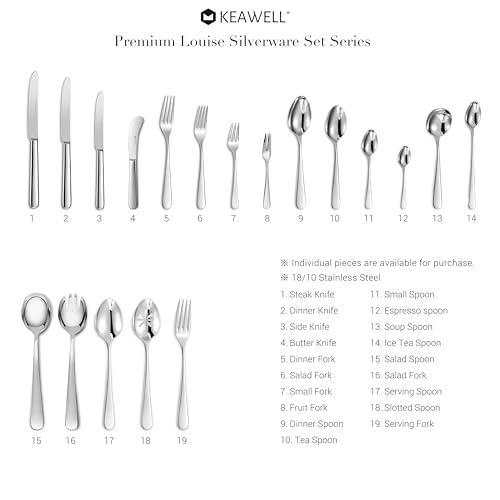 KEAWELL Premium Louise 4-Piece 9-Inch 18/10 Iced Tea Spoons (9 inch, 4) - size: 9 inch
