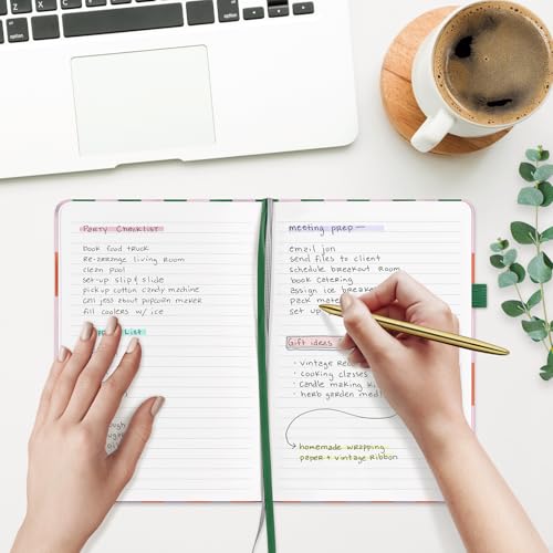 &And Per Se Lined Hardcover Notebook – A5 5.7"x8" College Ruled, 160 Pages, 100gsm Thick Paper – Aesthetic Journal for Women, Gift-Ready Planner, Everyday Writing Notebook (Color Block) - color: k.Color Block, style: Lined with Pattern