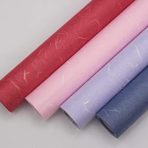 Korean Traditional Mulberry Paper, Colored Hanji Paper Roll, Natural Fiber Texture, Unyong (Lavender, 21.3" x 787.4") - color: Lavender, size: 21.3" x 787.4"