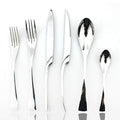 JASHII 18/0 Stainless Steel 24 Piece Mirror Polished Silver Flatware Set,Dinner Knife Steak Knife Salad Fork Dessert Coffee Spoon，Service for 4 ，Silverware Utensil Sets - color: 24pcs/4-set