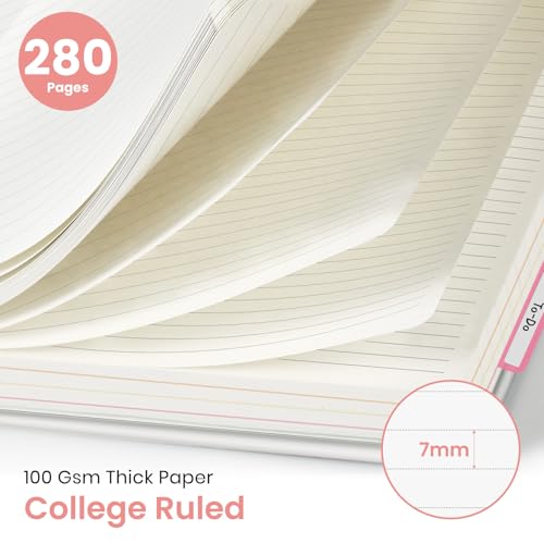 Taja Cute Large Spiral Lined Notebook for Work with 5 Removable Dividers - color: K-Painted Bloom