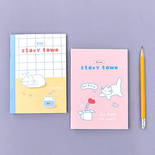 Monolike Story town Afternoon mini notebook 6p A-SET_Mini note, Pocket note, Blank note, Pocket size, a portable note, 48pages - color: Story town Afternoon A-SET