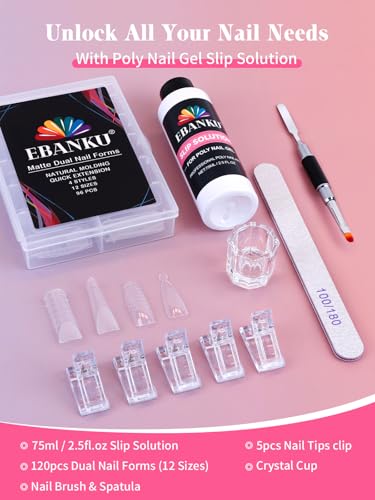 EBANKU Poly Gel Nail Forms - 96PCS Dual Forms for Builder Nail Extension - color: 4 Shapes Set