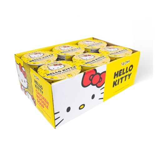 Hello Kitty Vegan-Friendly Instant Ramen Cup | 6 Pack Chicken Noodle Soup