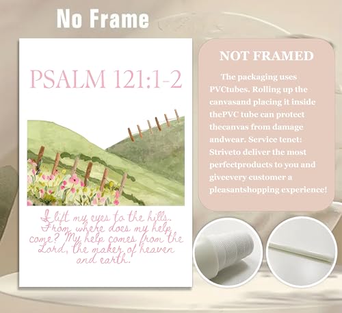 QLDENIX 6PCS 12X16in Pink Christian Canvas Wall Art Bible Verses Posters - color: Pink Bible-poster, size: 16"Lx12"W