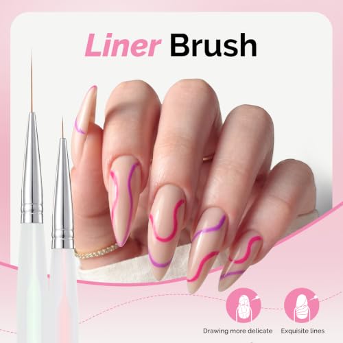 MelodySusie Nail Art Brushes Set 6pcs - size: 6 PCS Brushes