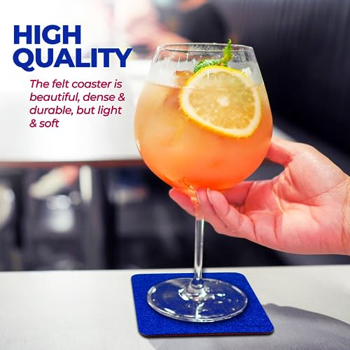 A&A Wonders Premium Felt Coasters for Drink, Two-Tone Reversible, Absorbent Felt Protects Furniture, Table, Anti Slip, Suitable for Drinks & All Table Types (Wine Red/Royal Blue, Square 18 Pack) - color: Wine Red/Royal Blue, size: Square 18 Pack