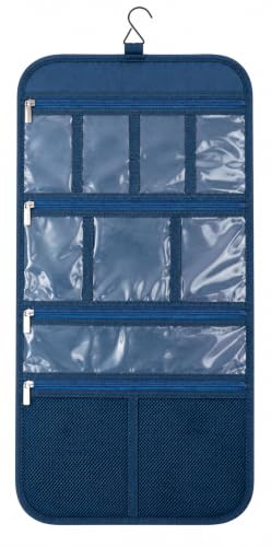 Freegrace Premium Hanging Toiletry Bag for Travel, Cosmetic Bag Organizer - color: Dark Blue