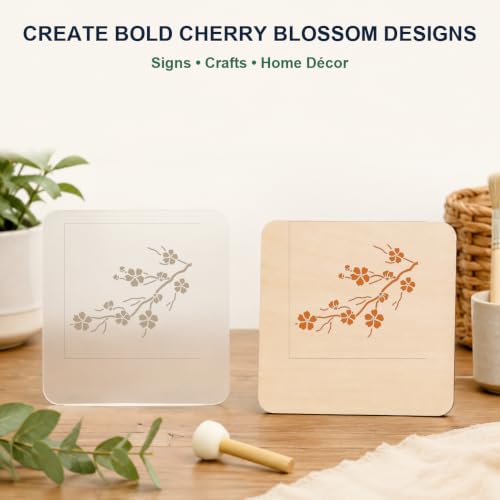 MAGJUCHE Cherry Blossom Stencil 12 Inches, Reusable Cherry Blossom Stencil for Painting DIY Crafts Decor - color: 12inches