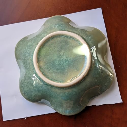 2Pcs Ceramic Jewelry Dish - Lotus Leaf Shape, for Ring Holder Necklace Small Key, Suitable for Mother Friend Sister, Gifts for Women, Cute Plate Trinket Tray, Home Decor (Emerald Green-2PCS) - color: Emerald Green-2PCS