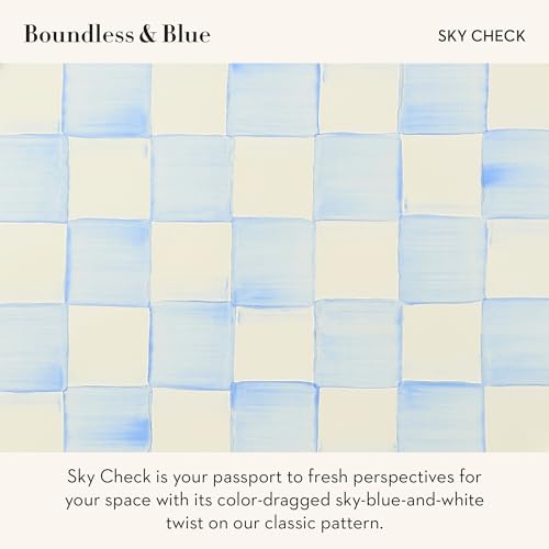 MACKENZIE-CHILDS Enamel Round Tray, Light-Blue-and-White Sky Check - color: Sky Check