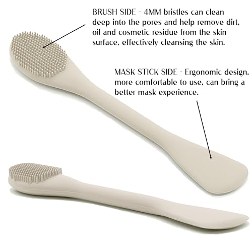 Face Mask Brush Applicator, Mask Brushes For Facials Cleansing & Exfoliating, Facial Clay Mask Applicator Tool Silicone Mask Spatula Cream Skincare For Apply Cream, Lotion, Mud, Clay (Black+Starlight) - color: Black and Starlight