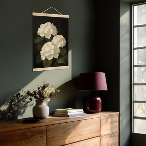You found a duck Vintage White Hydrangea Poster Wall Art Decor,Retro Hydrangea Wall Art,Flower Linen Hanging Poster for Bedroom Living Room Office, 18.5X14inch (HD014) - color: HD014