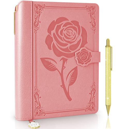 Aocii leather Journal for Women, A5 lined Daily Journals Notebook - color: Pink