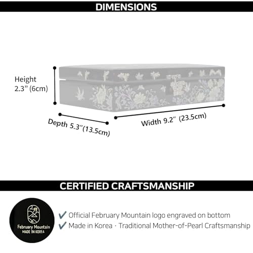 February Mountain Mother of Pearl Jewelry Organizer box - Handmade Large Wooden Box Romantic Anniversary Birthday Gifts for women (Butterfly Harmony) - style: Butterfly Harmony