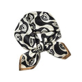 100% Mulberry Silk Scarf - 25.6" Square Neckerchief & Headscarf Gift Packed - color: Black-3