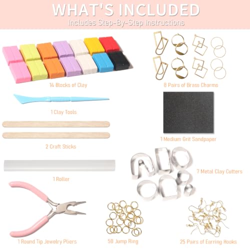 Patemby Clay Earring Jewelry Making Kit Art Crafts Set for Teen Girl Adult