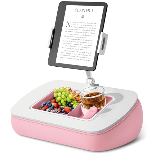 ERGONOV Tablet Pillow Stand for Lap with Snack Bowl and 360° Rotating Arm - color: Pink