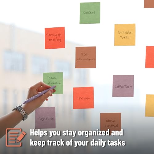 Mr. Pen- Sticky Notes, 3"x3", 12 Pads, 600 Sheets, Colorful - color: Harvest Ember